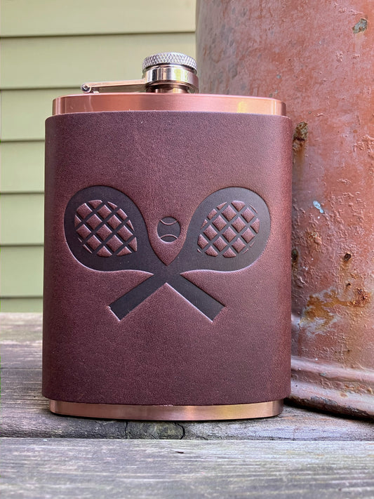 Leather Flask - Tennis Rackets