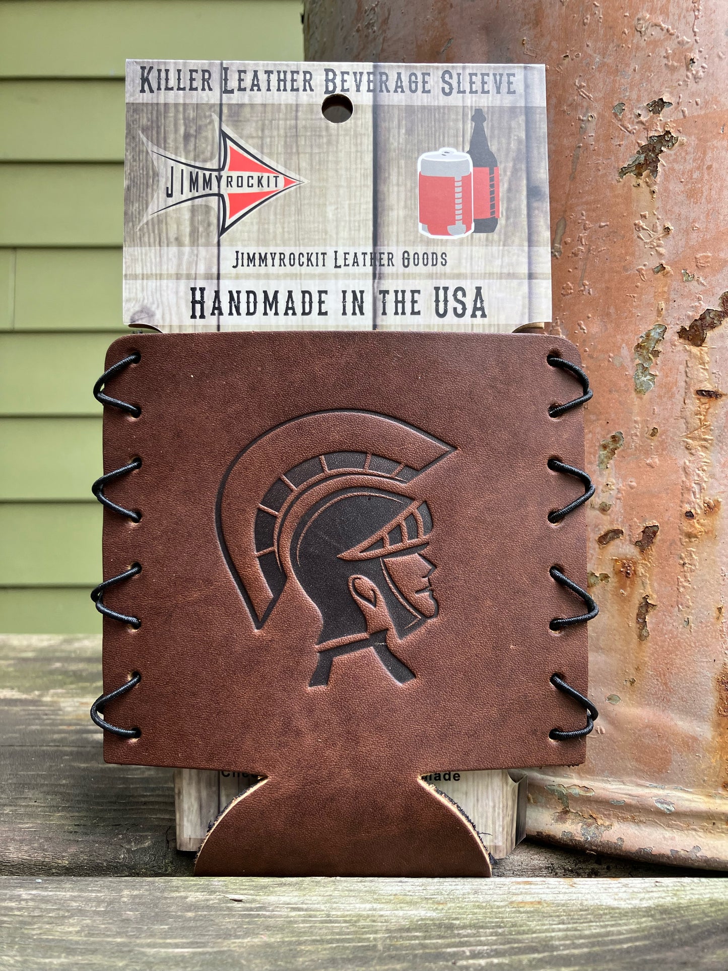 Leather Koozie - Trojan