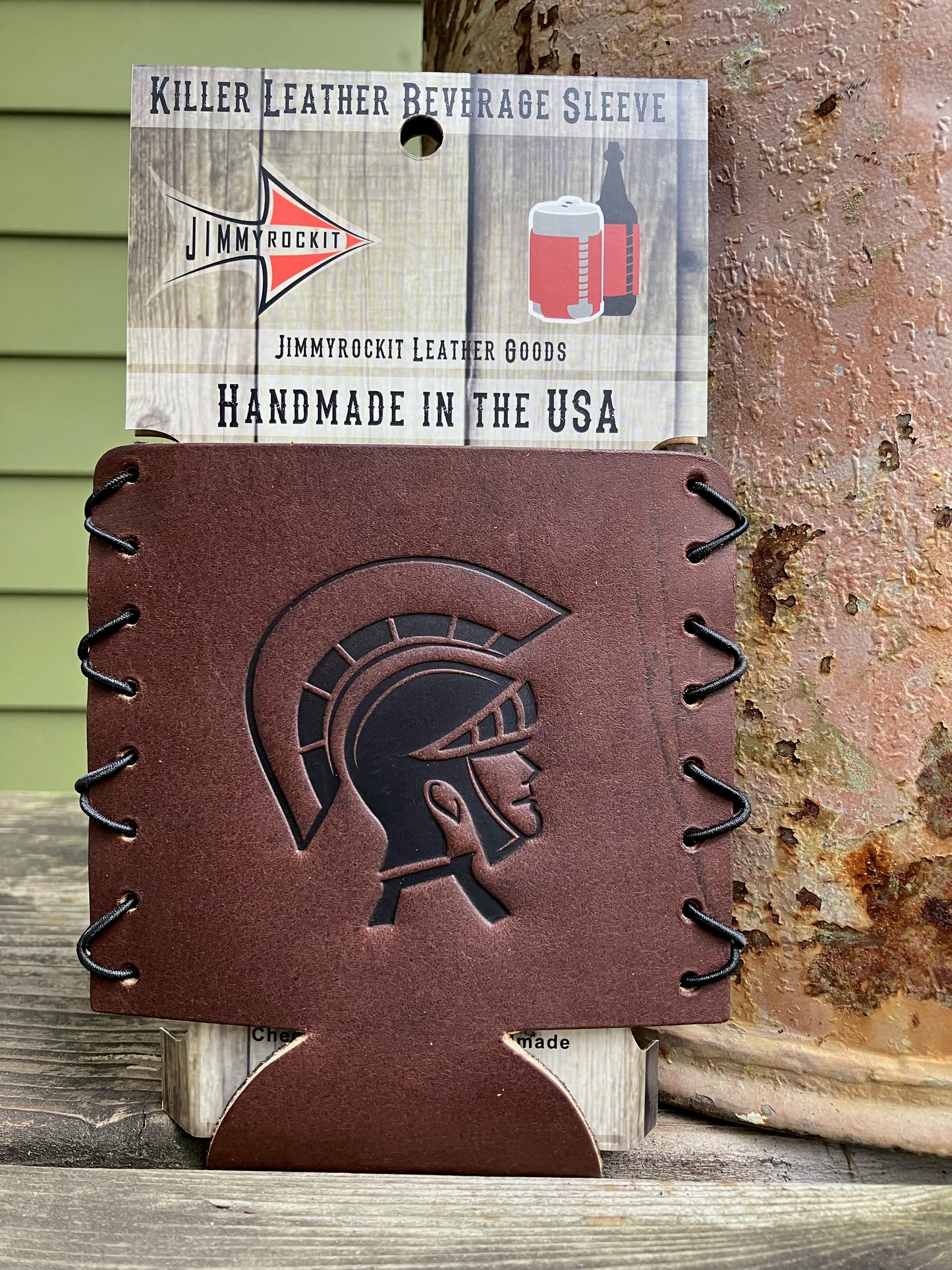 Leather Koozie - Trojan