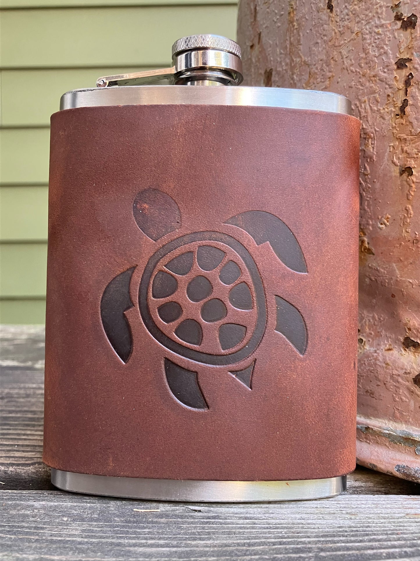 Leather Flask - Turtle