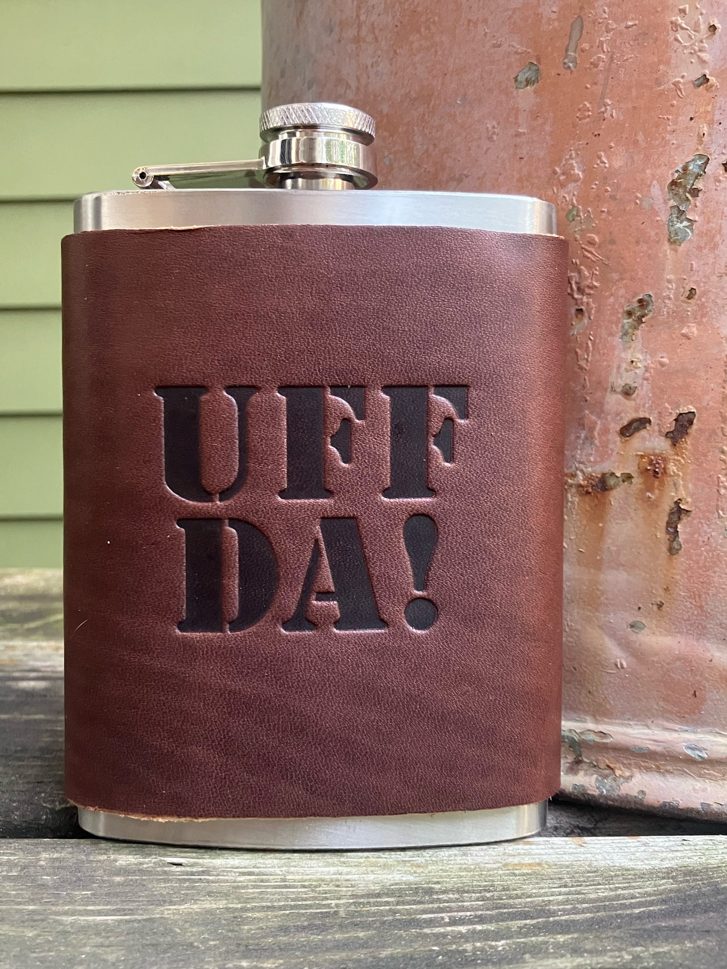 Leather Flask - Uff Da