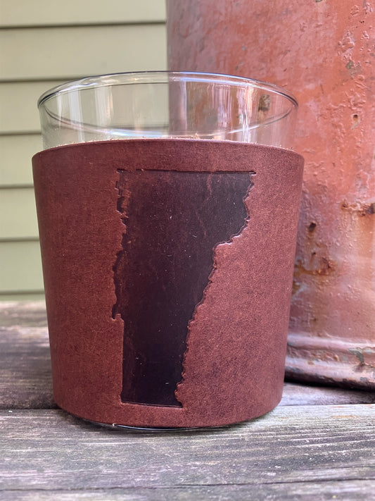 Leather Wrapped Whiskey Glass - Vermont