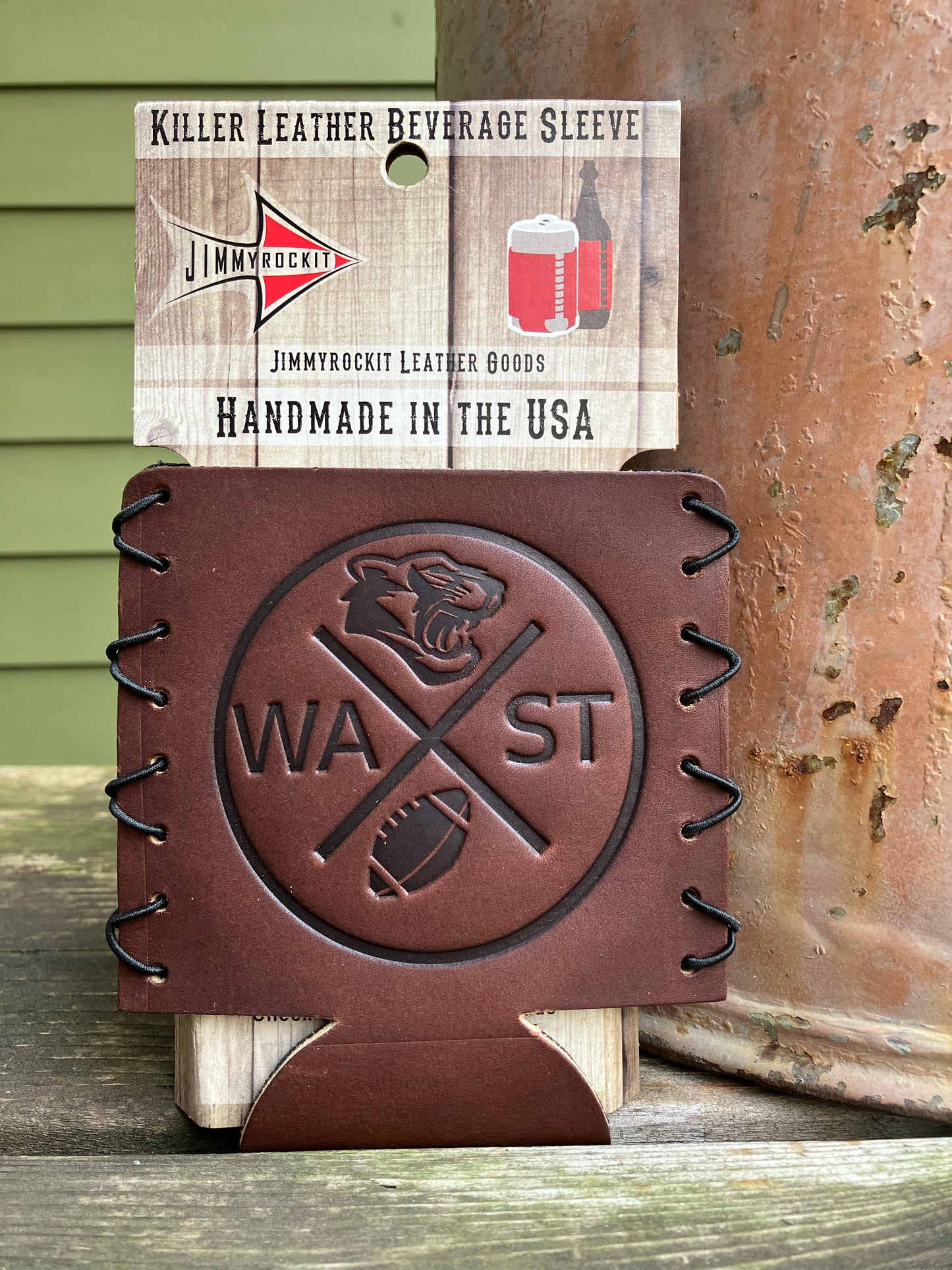 Leather Koozie - Washington State Football