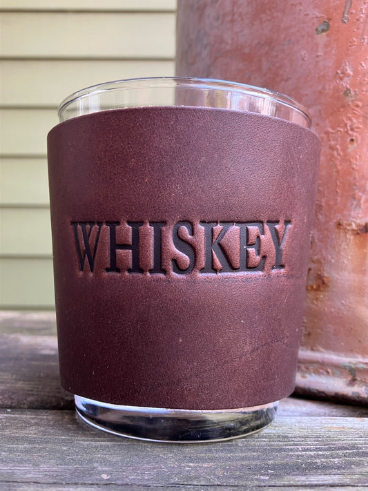 Leather Wrapped Whiskey Glass - Whiskey