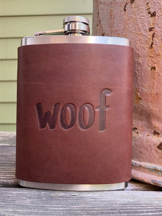 Leather Flask - Woof
