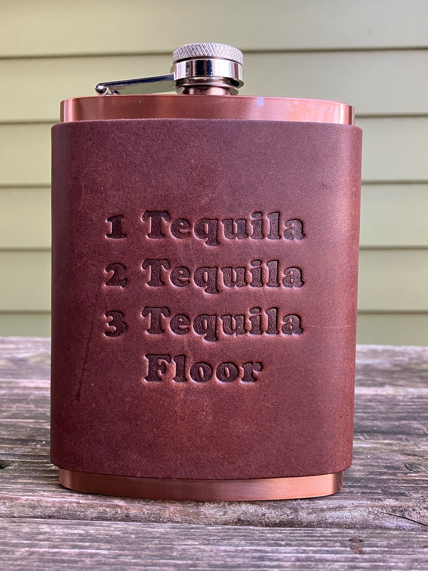 Leather Flask - 1 Tequila 2 Tequila