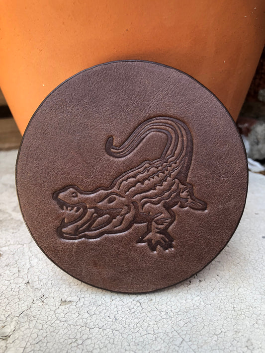 Leather Coaster - Alligator