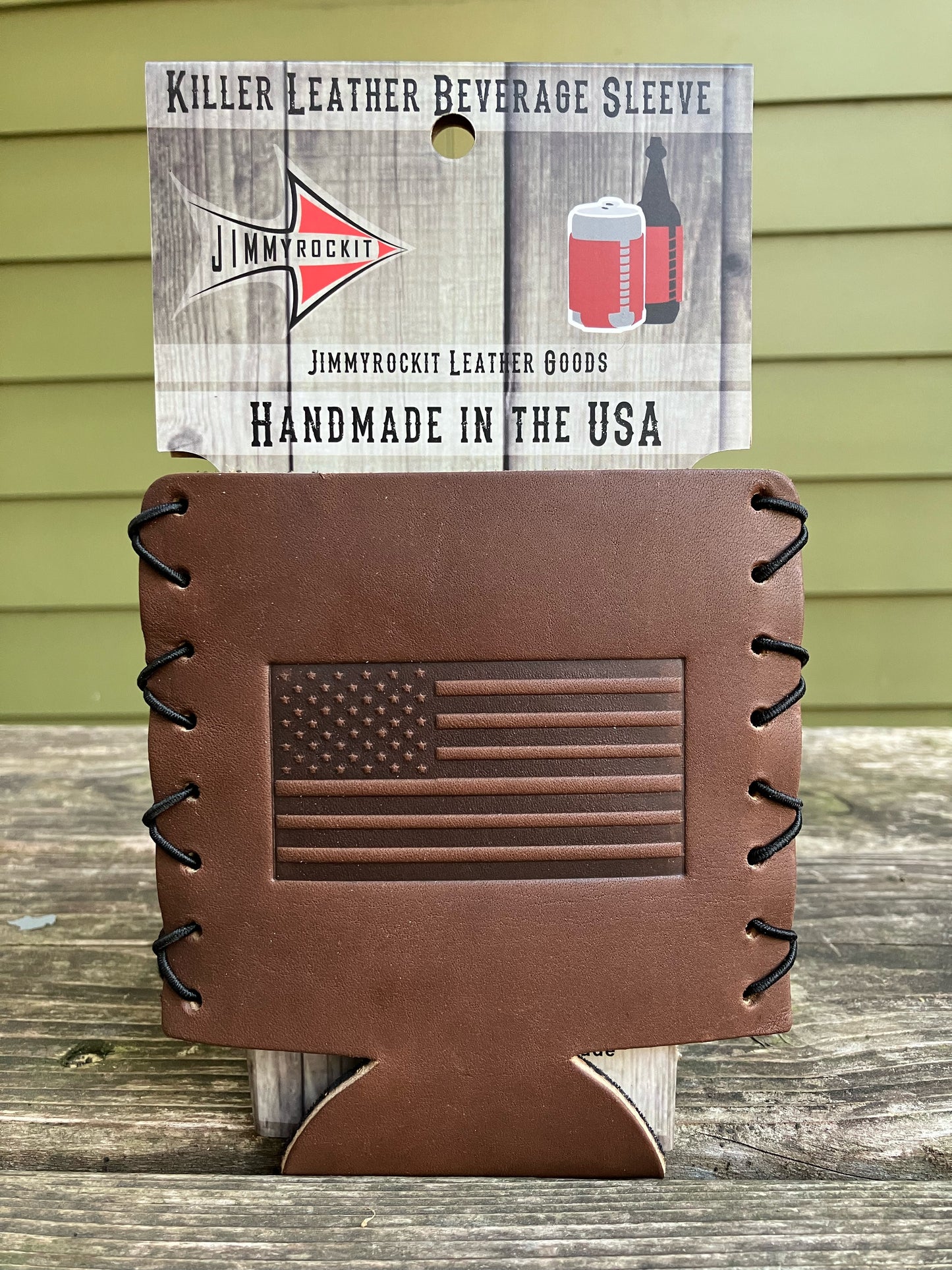 Leather Koozie - American Flag