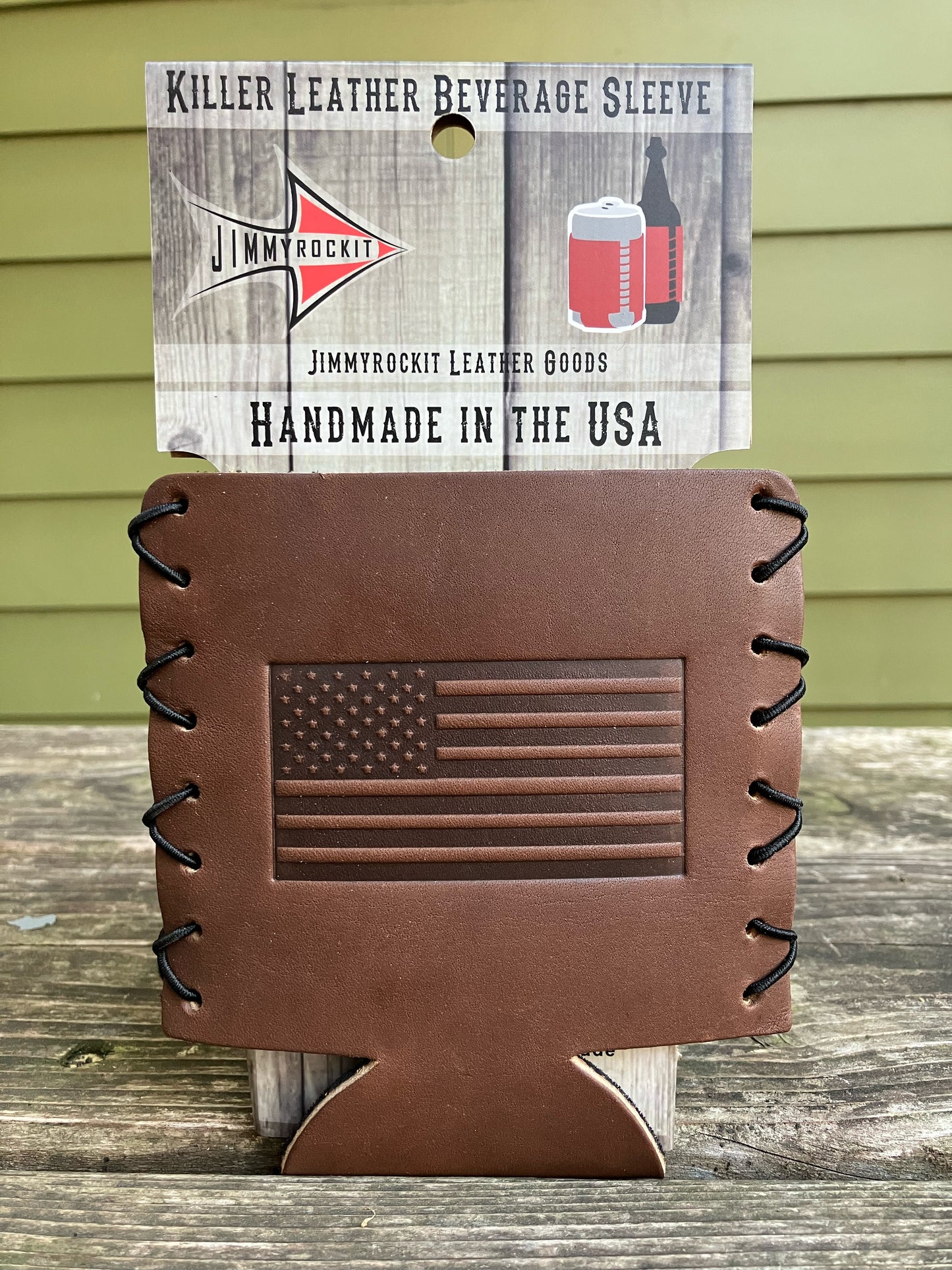 Leather Koozie - American Flag