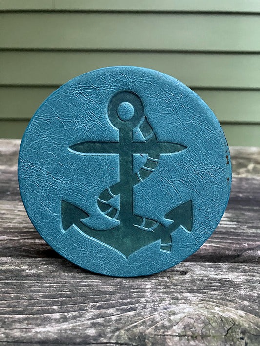 Leather Coaster - Anchor