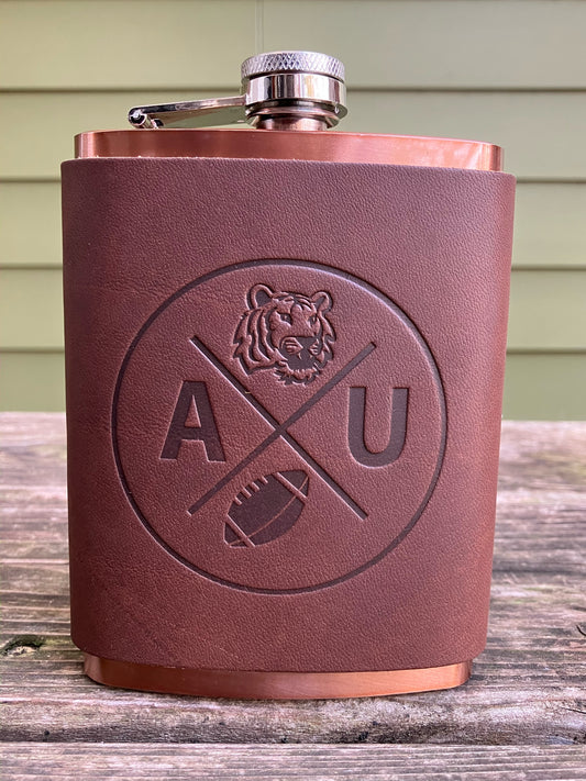 Leather Flask - Auburn Football