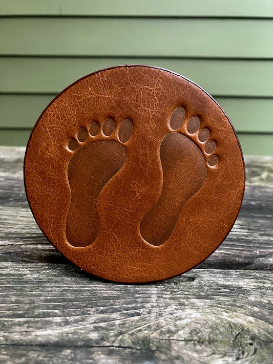 Leather Coaster - Bare Feet