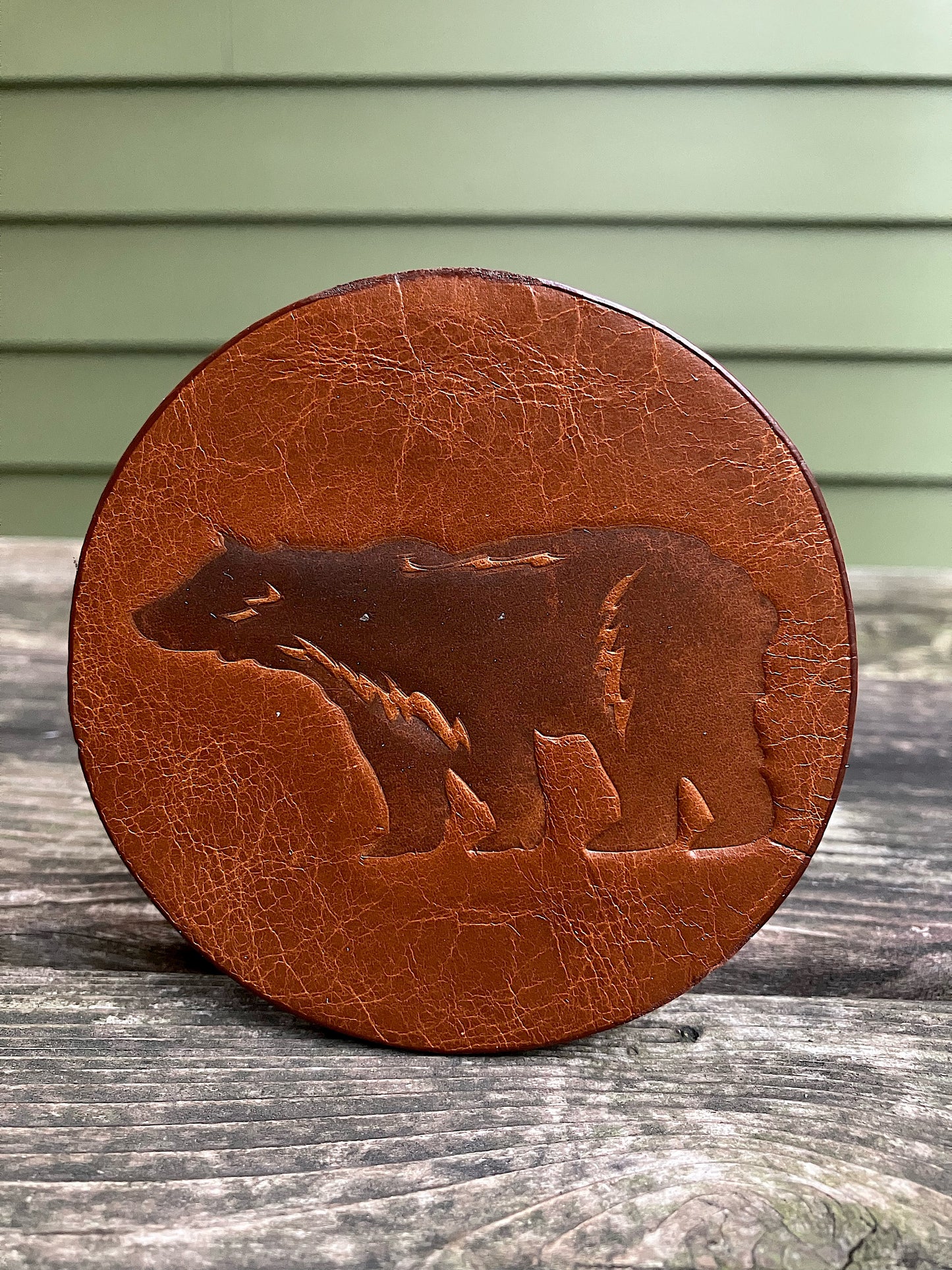 Leather Coaster - Bear