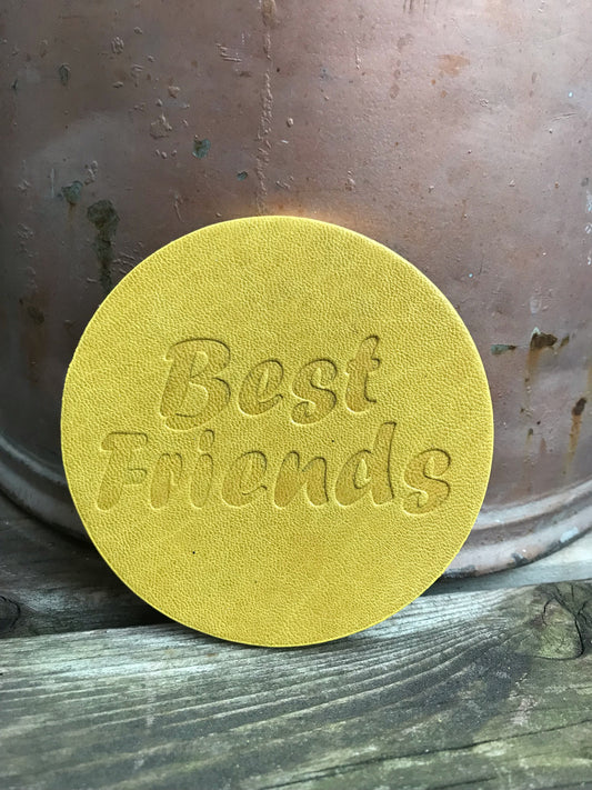 Leather Coaster - Best Friends