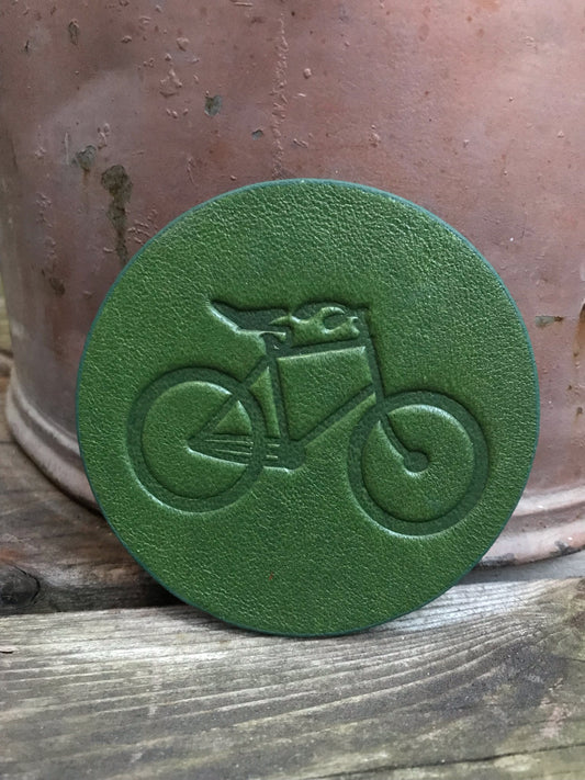 Leather Coaster - Bicycle