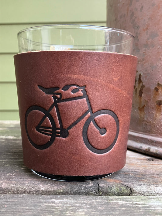 Leather Wrapped Whiskey Glass - Bicycle