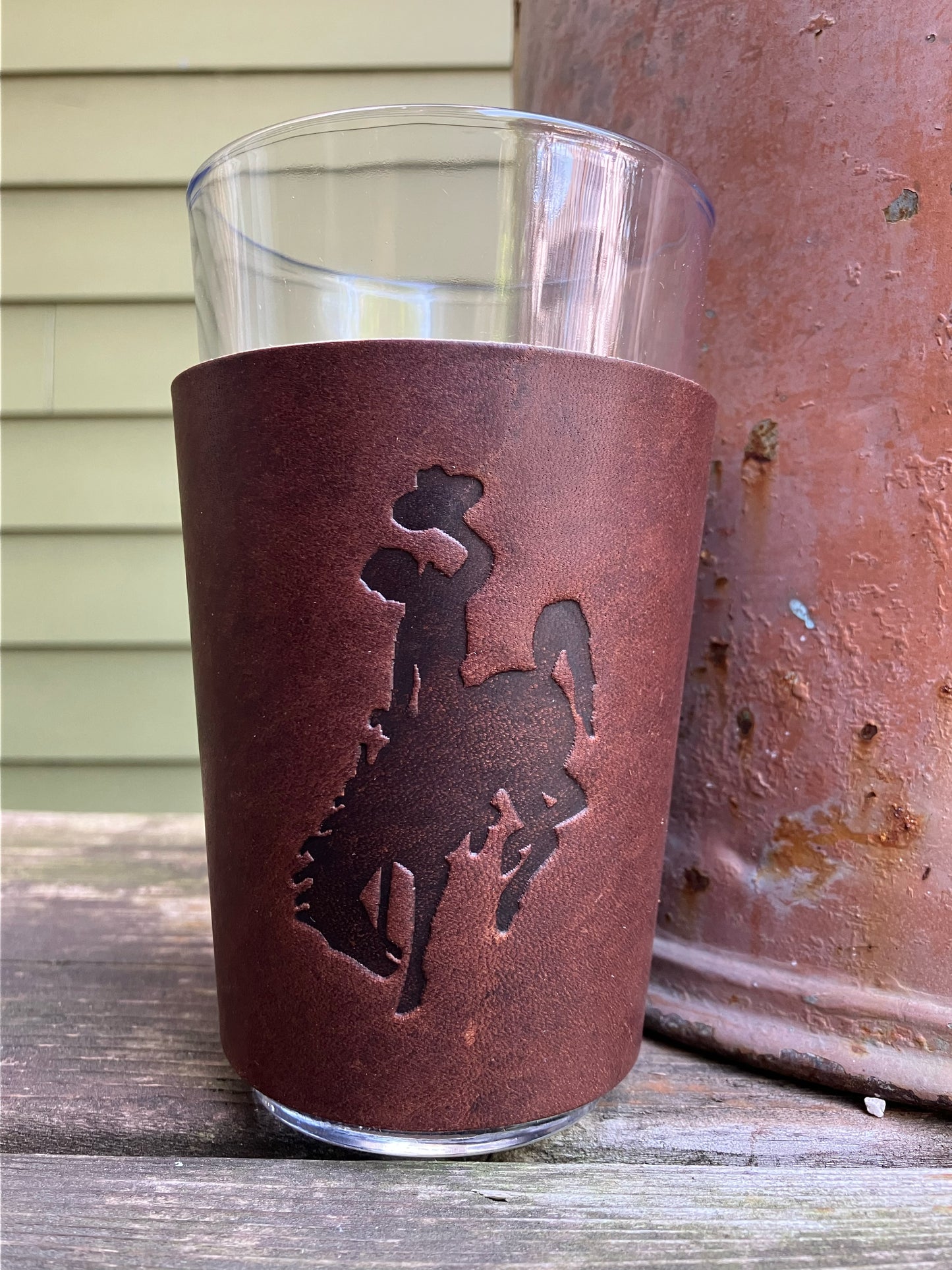 Beer Glass - Bucking Horse and Rider