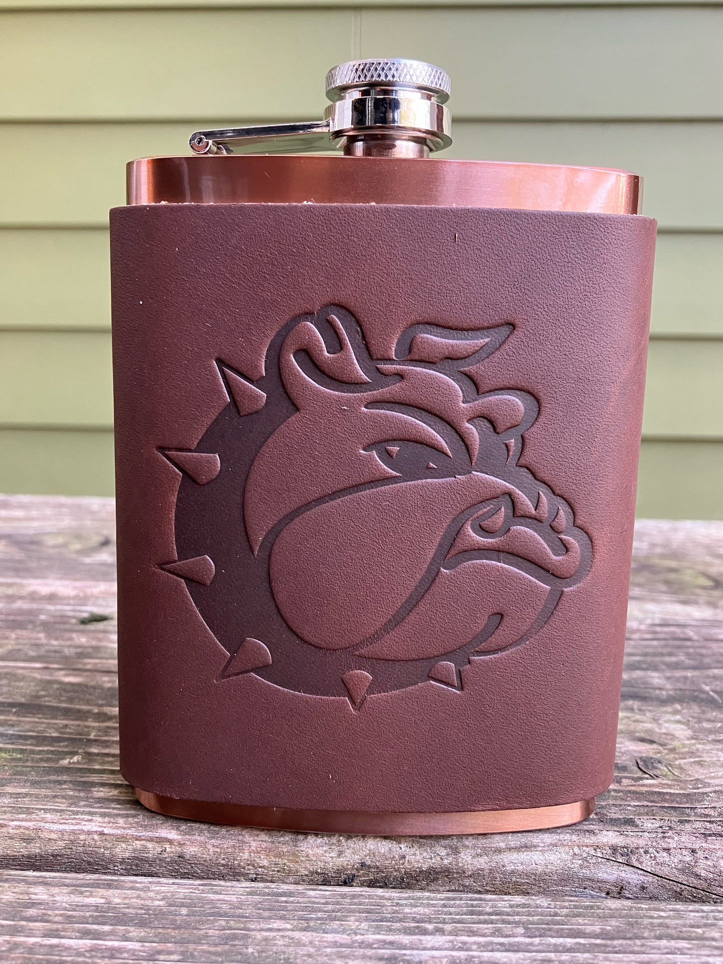 Leather Flask - Bulldog