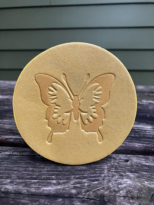 Leather Coaster - Butterfly