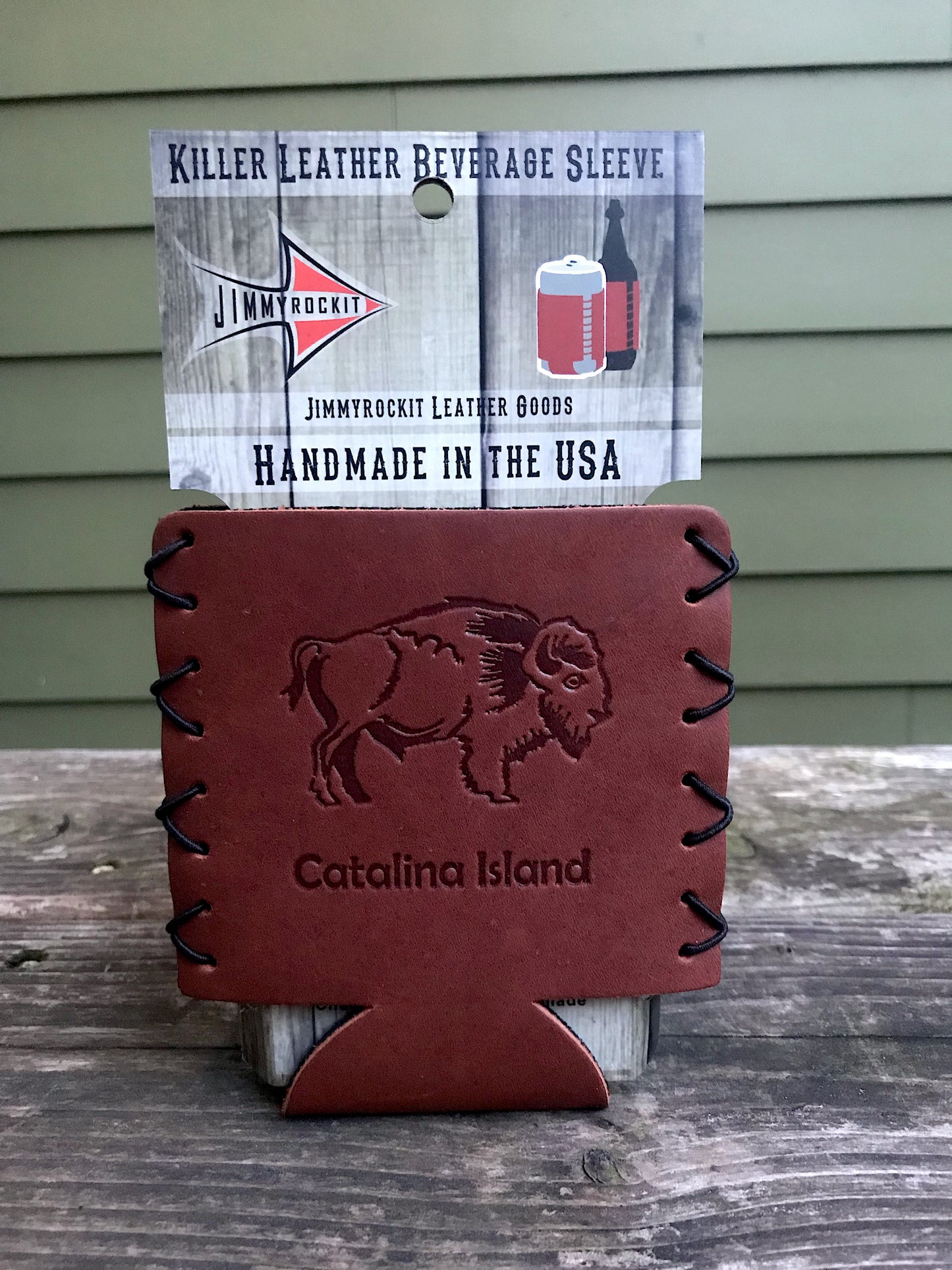 Leather Koozie - Catalina Island