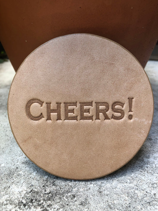 Leather Coaster - Cheers