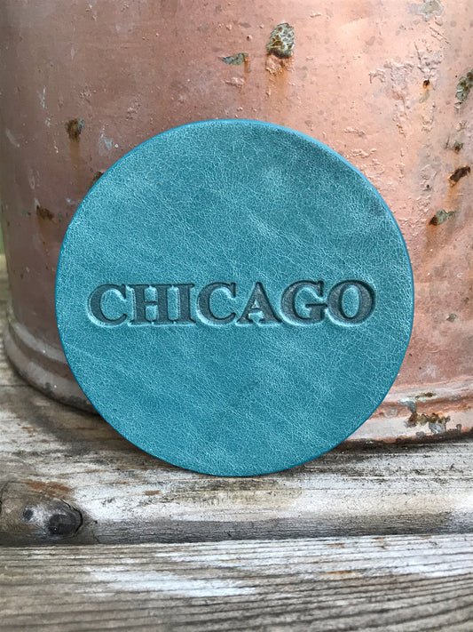 Leather Coaster - Chicago