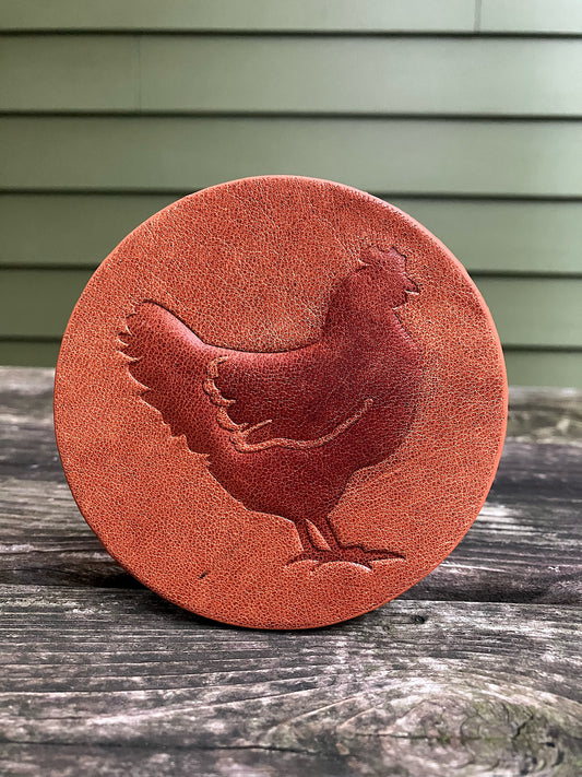 Leather Coaster - Chicken