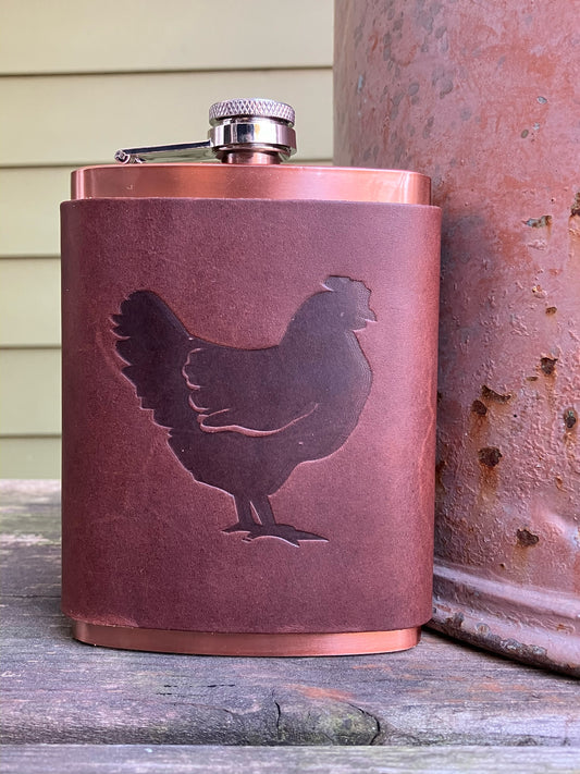 Leather Flask - Chicken
