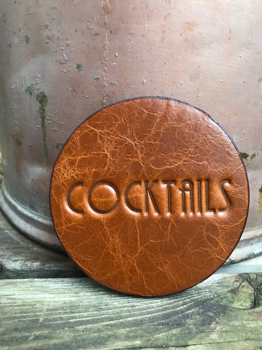 Leather Coaster - Cocktails