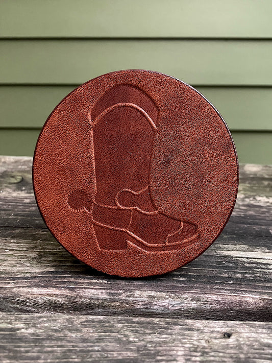Leather Coaster - Cowboy Boot