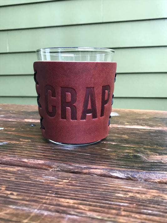 Leather Wrapped Whiskey Glass - Crap