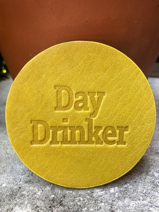 Leather Coaster - Day Drinker