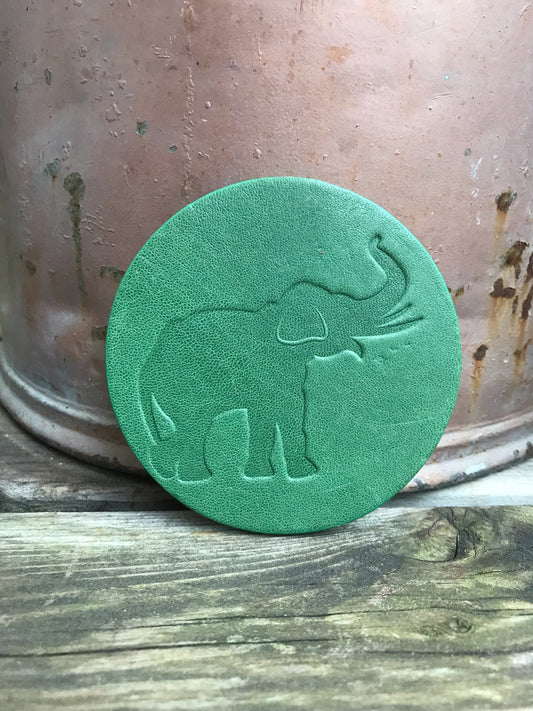 Leather Coaster - Elephant