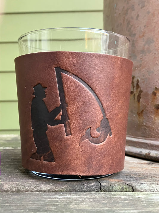 Leather Wrapped Whiskey Glass - Fisherman