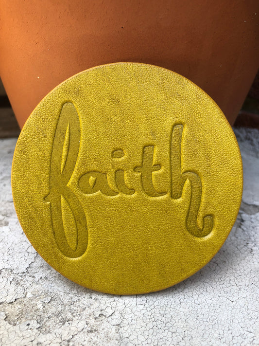 Leather Coaster - Faith