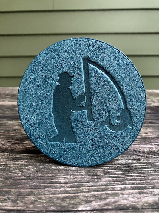 Leather Coaster - Fisherman
