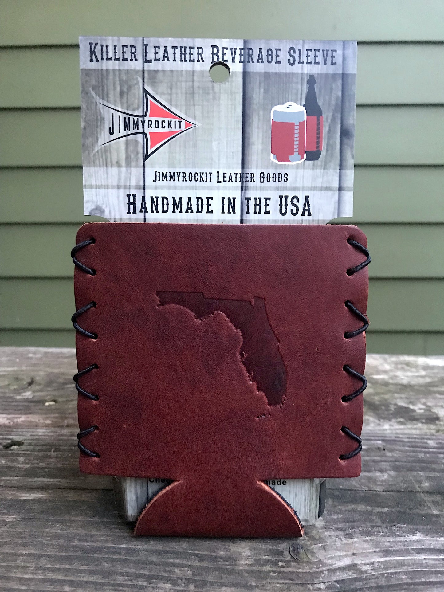 Leather Koozie - Florida