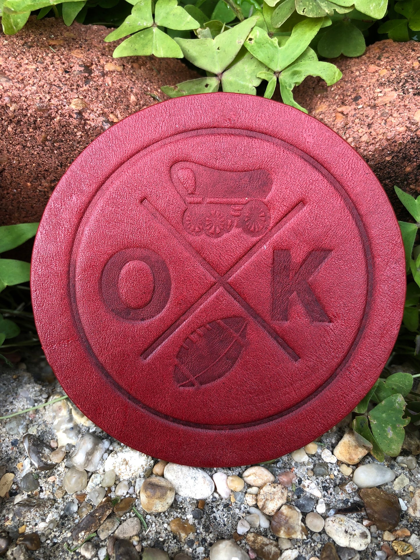 Leather Coaster - Oklahoma Football