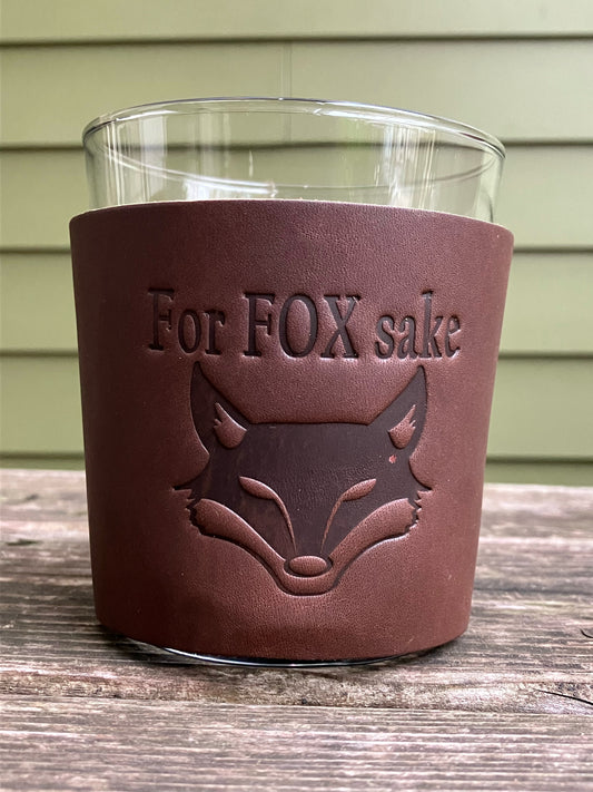 Leather Wrapped Whiskey Glass - For Fox Sake
