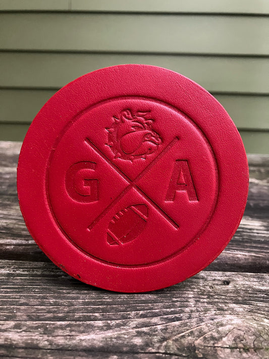 Leather Coaster - Georgia Football