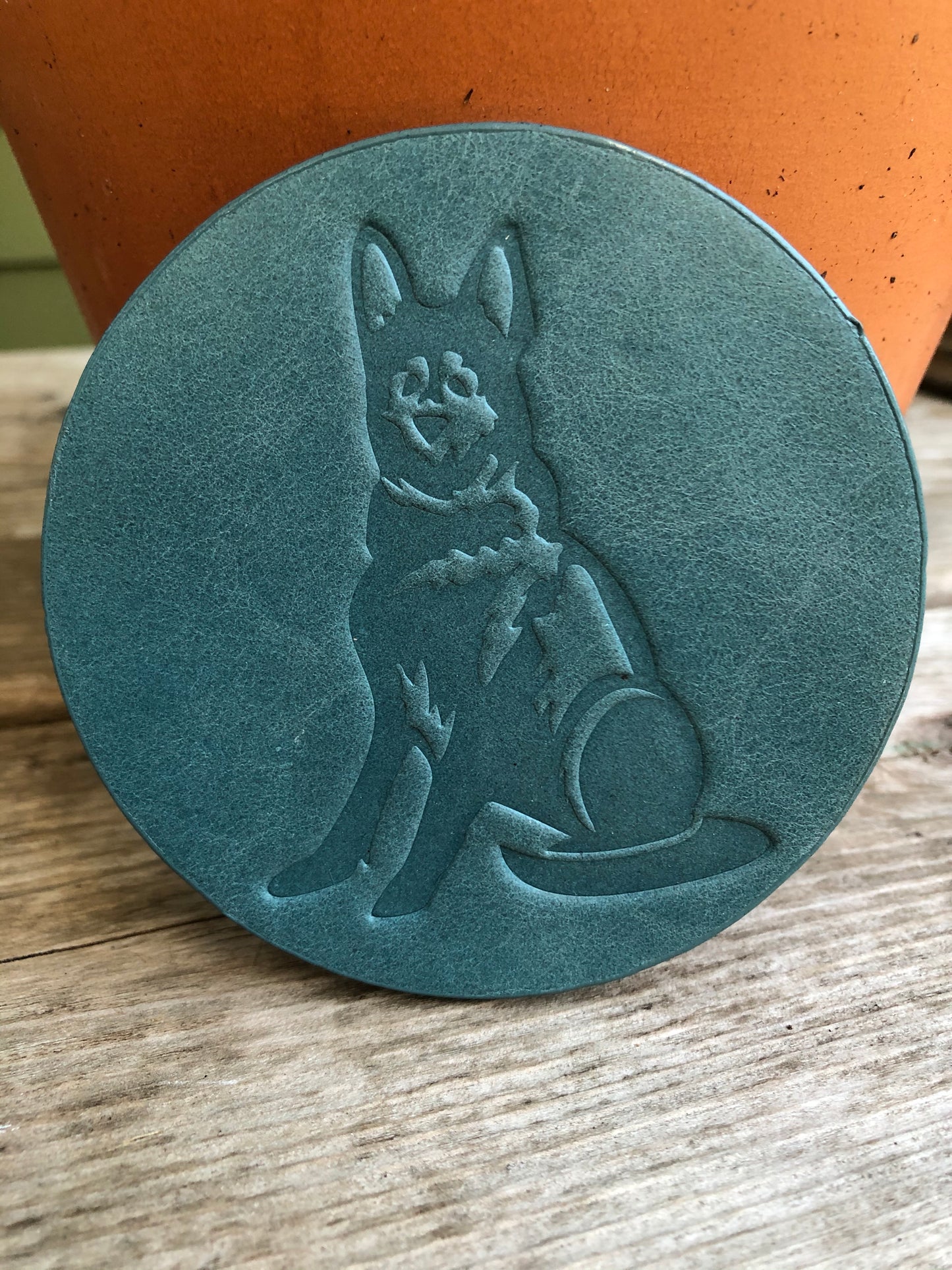 Leather Coaster - German Shepherd