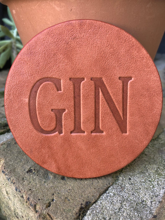 Leather Coaster - Gin