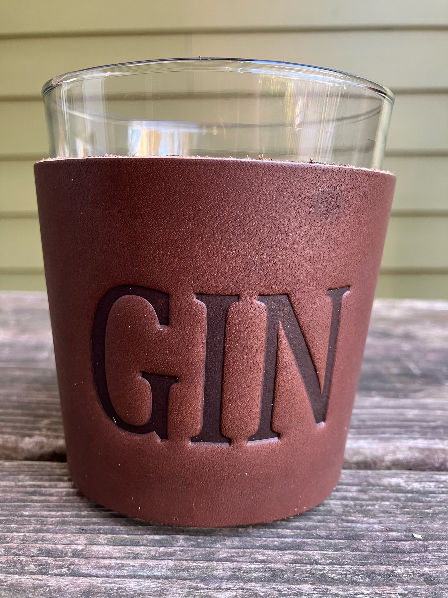 Leather Wrapped Whiskey Glass - Gin