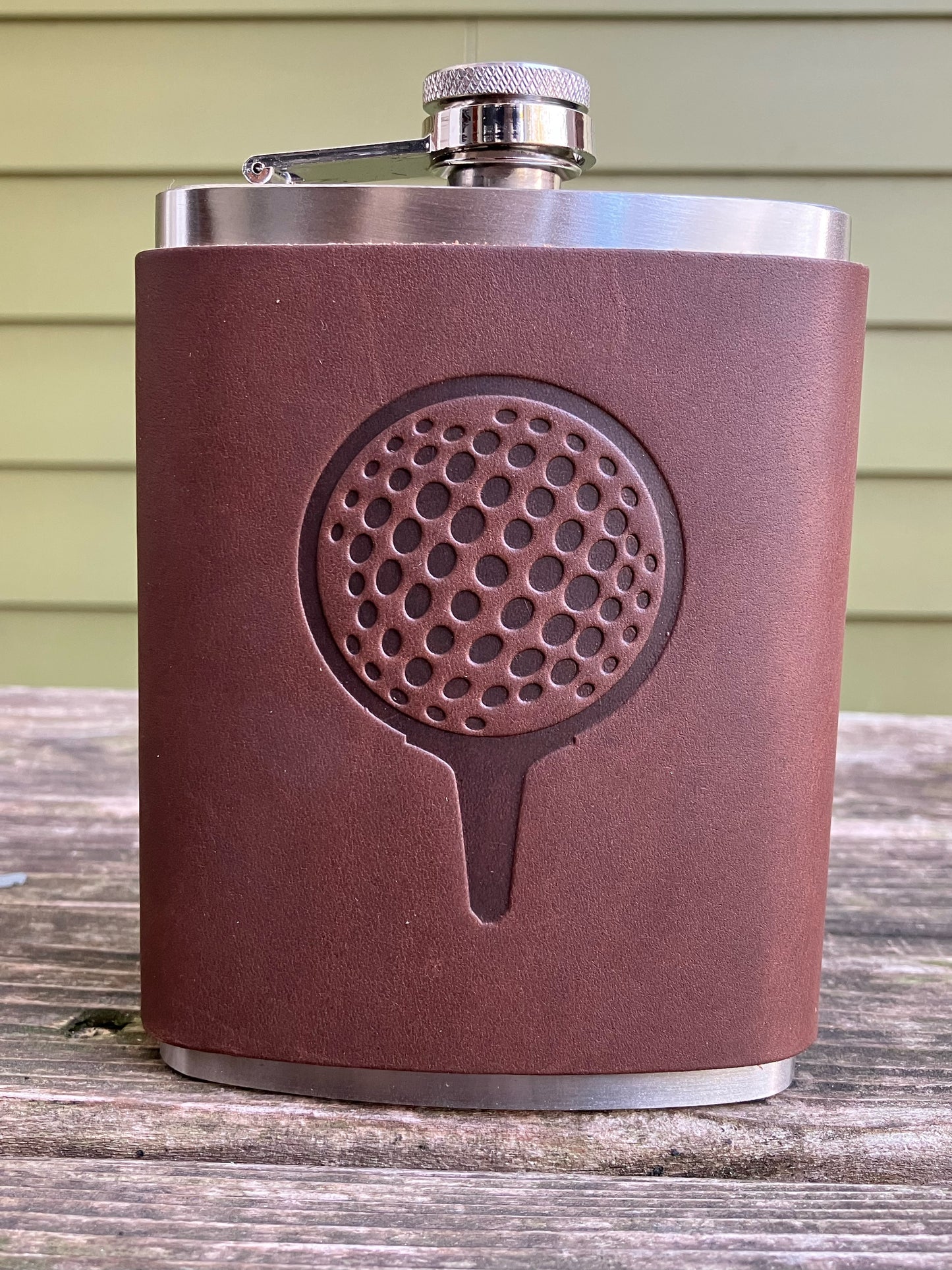 Leather Flask - Golf Ball