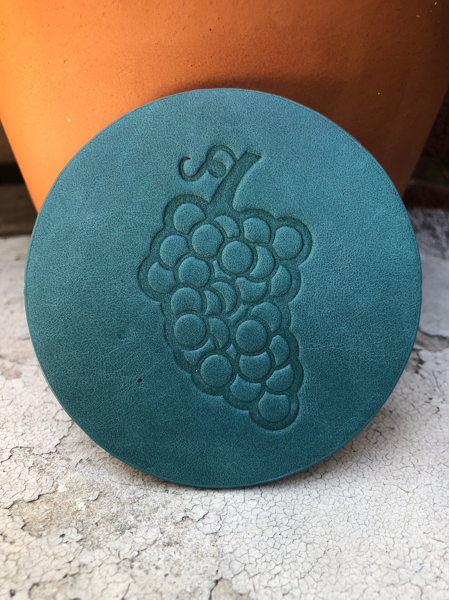 Leather Coaster - Grapes