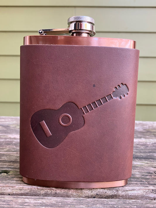 Leather Flask - Guitar