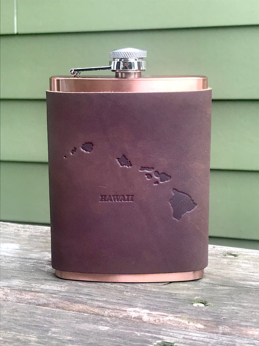 Leather Flask - Hawaii