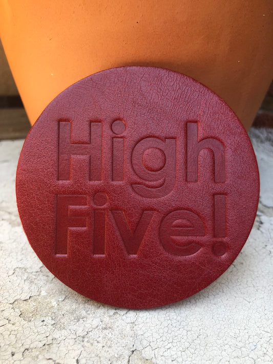 Leather Coaster - High Five