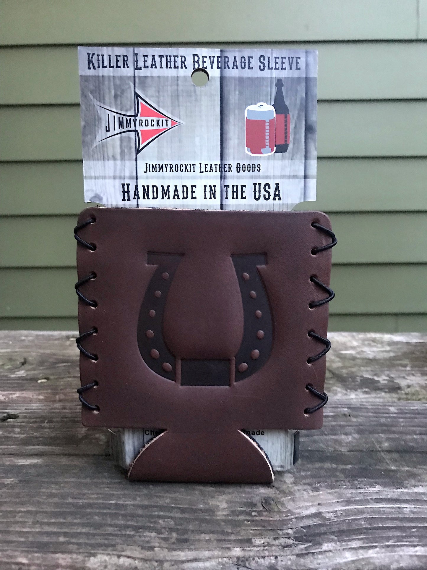 Leather Koozie - Horseshoe