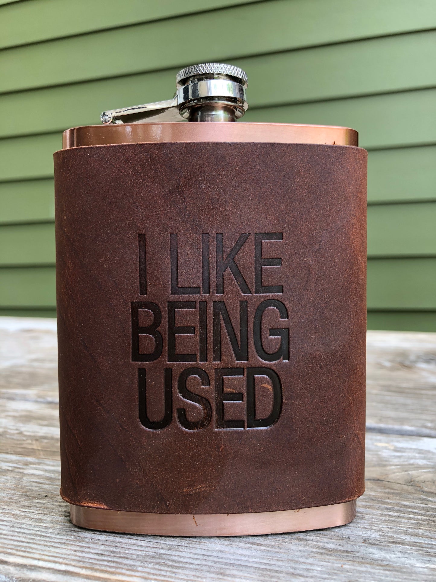 Leather Flask - I Like Being Used